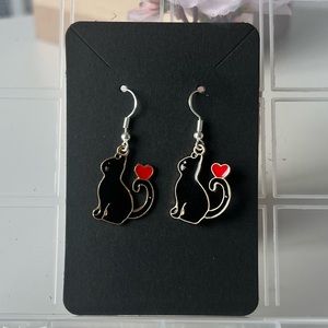 Black cat earrings